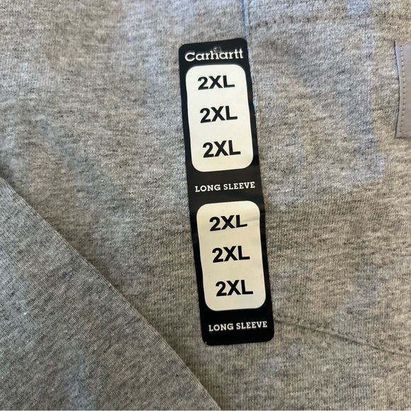 NWT Carhartt K126 Men's Loose Fit Hvyweight Long-Sleeve Pocket T-Shirt 2XL Grey - Picture 5 of 5